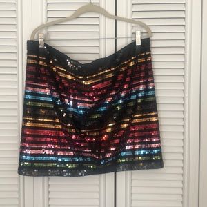 NWT. Striped Sequin Skirt